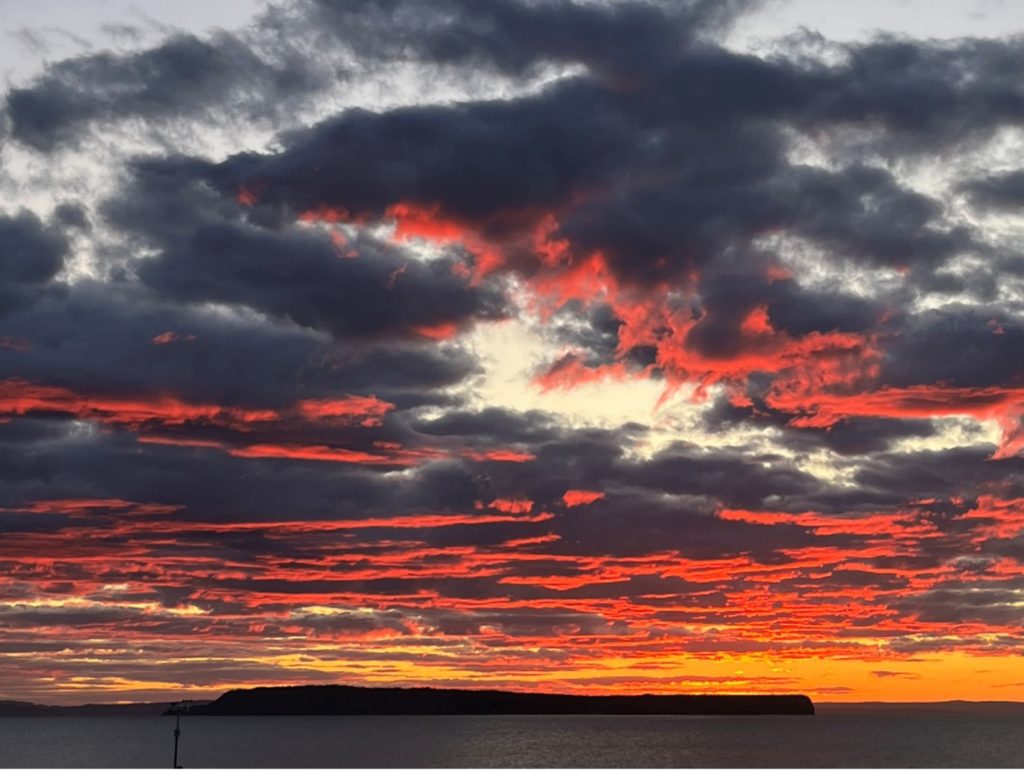 Sunset behind Kelly’s Island, Conception Bay, Newfoundland. Many thanks to Greg H. for hosting us for dinner and for the splendid view from his deck. Greg singlehandedly built the hiking trail system on Kelly’s Island, well done!
